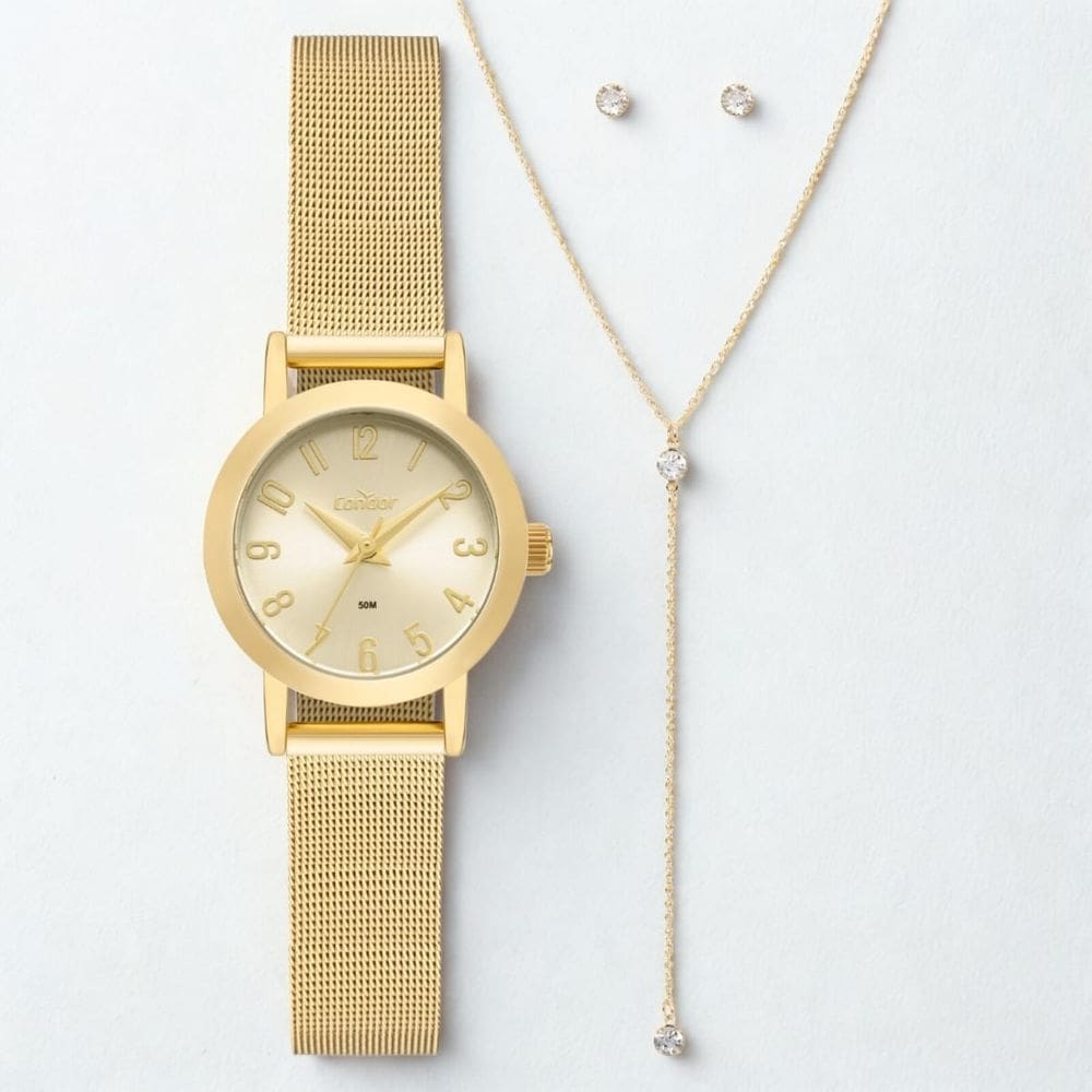 Kit Relógio feminino Condor 23mm CO2035NPO/K4X