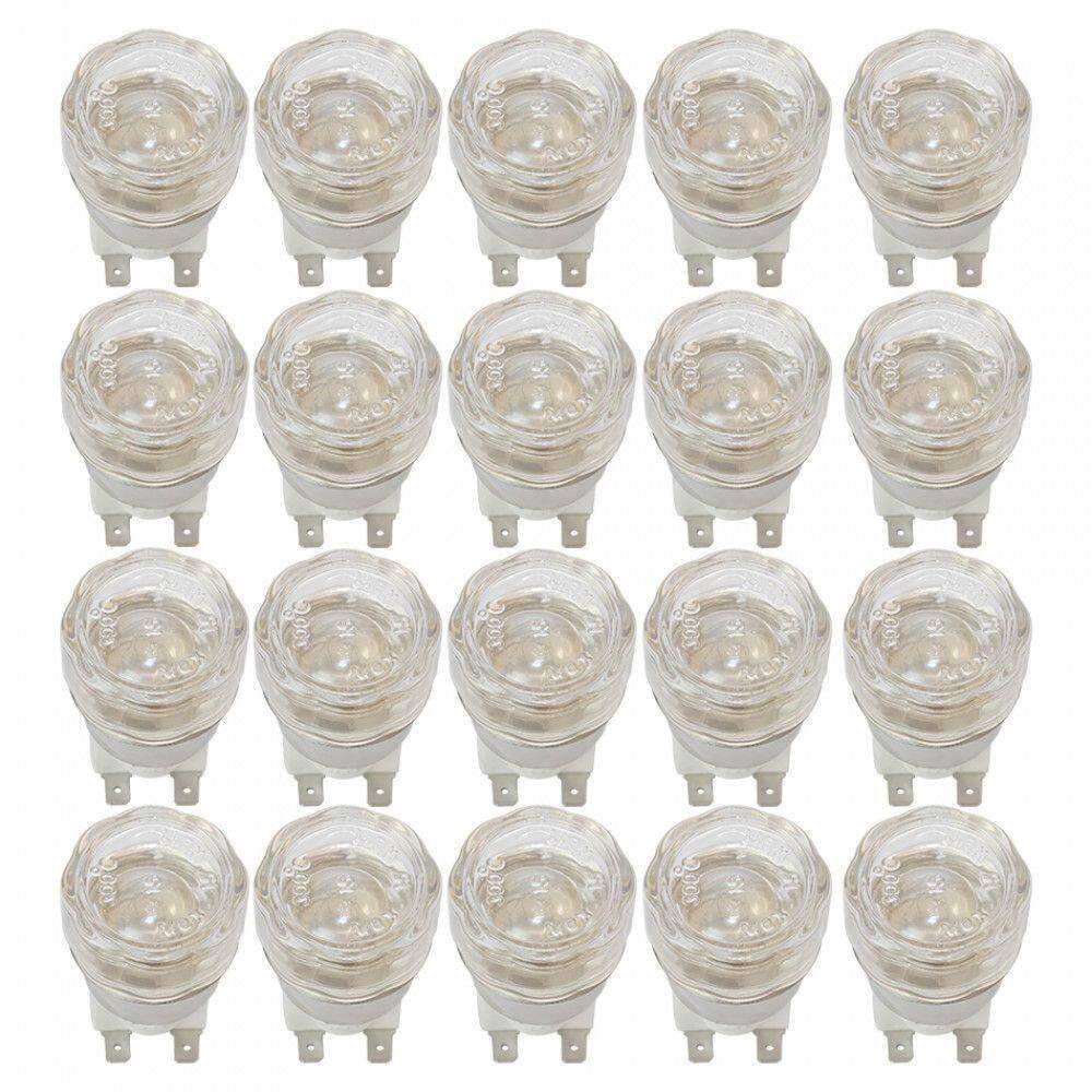 Kit Lâmpada Com Protetor Para Forno Embutir 110V - 20 Peças Branco 110V