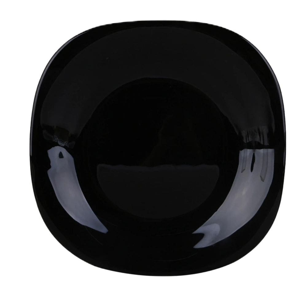 Prato De Sobremesa 21,5Cm Dama Vidro Opalino Preto Luxo