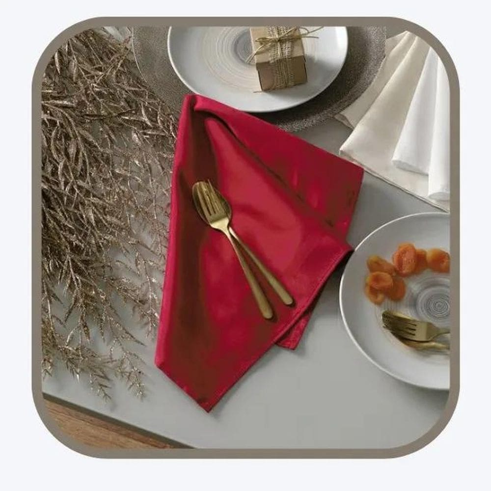 2X 10 Guardanapos De Tecido Oxford Com Bainha