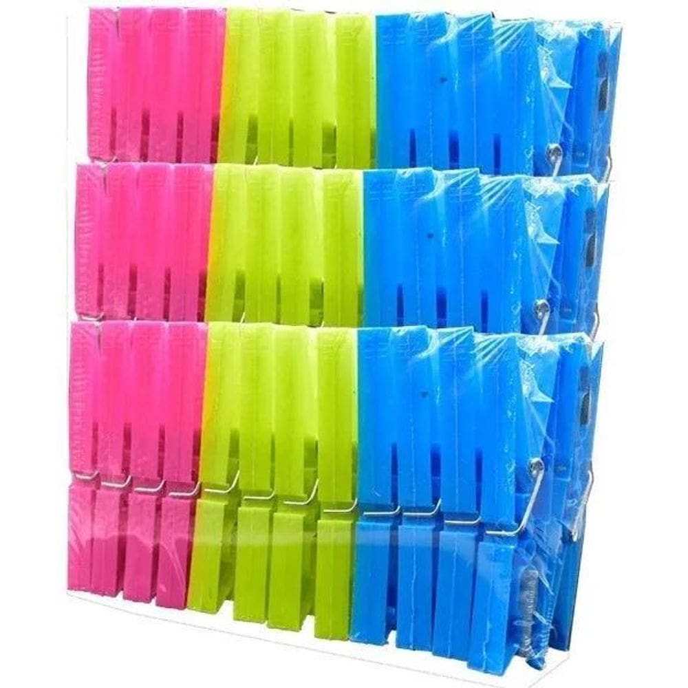 10X 72 Prendedores Plástico Para Roupa Varal Pregador Color