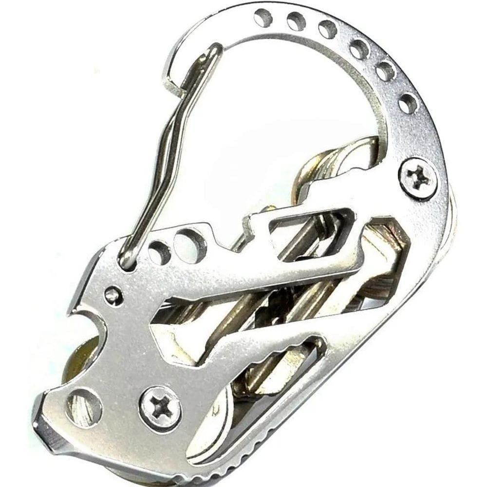 2X Chaveiro Organizador Chaves Multifunção Inox Abridor Garr