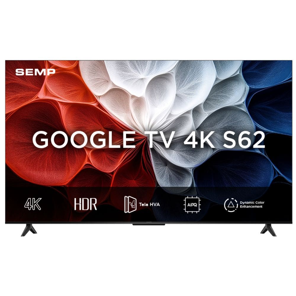 Smart TV Semp 50 Polegadas LED HVA 4K S62 WiFi Bluetooth Google TV 3 HDMI HDR10+ Dolby Audio 50S62