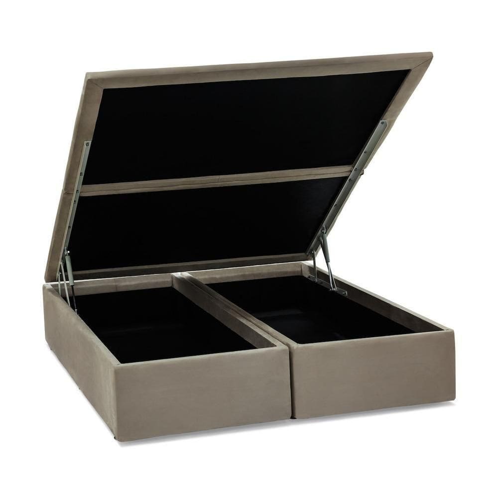 Base Baú Physical Camurça Bege Queen (158X198X39) - Ortobom