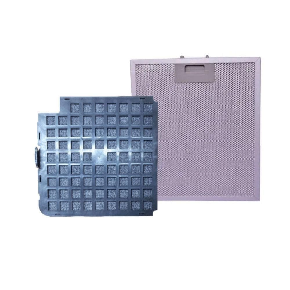 Kit De Filtros Alumínio + Carvão Para Coifa Nardelli Preto Com Prata