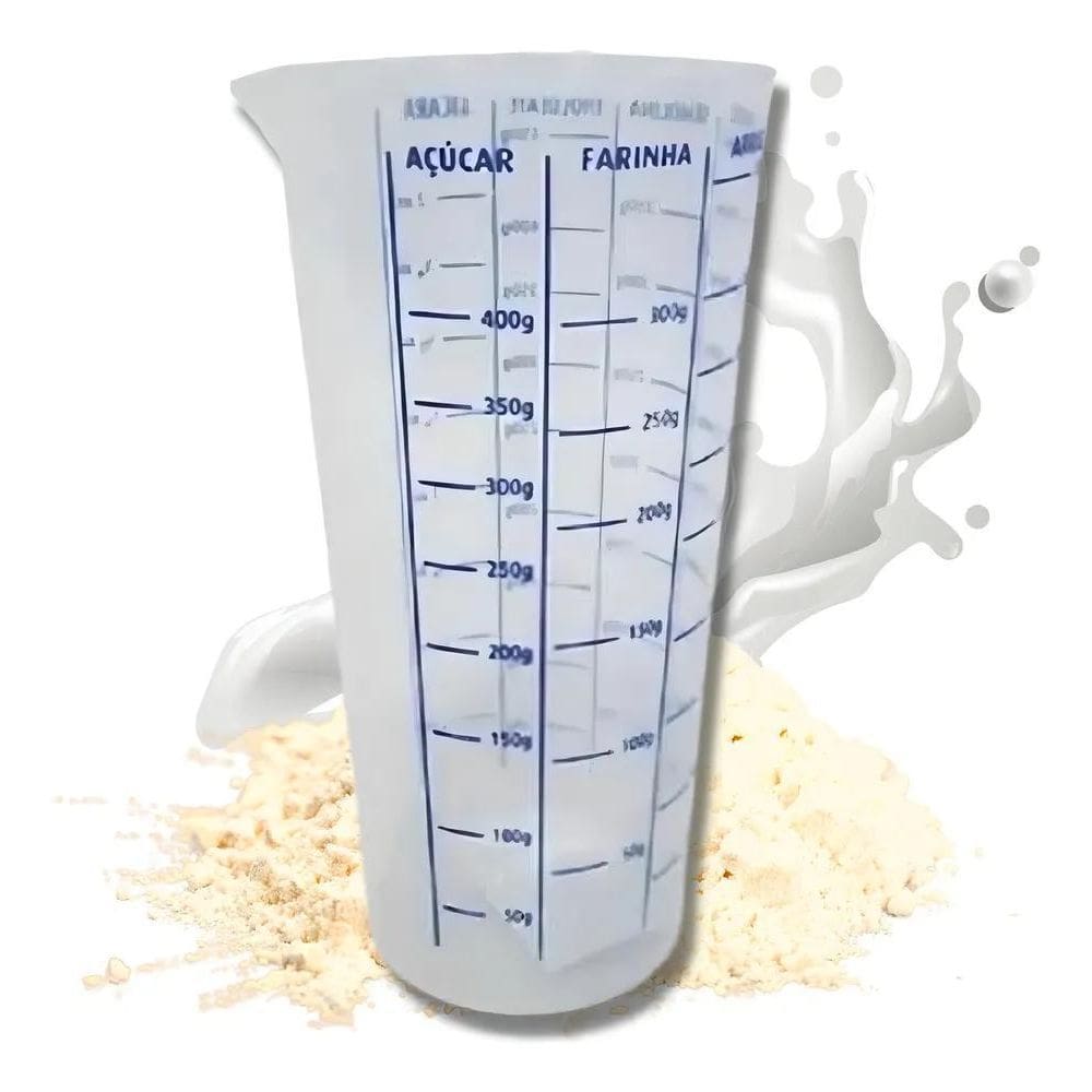 Copo Medida Graduado Plástico 500 Ml Receitas Medidor Porção