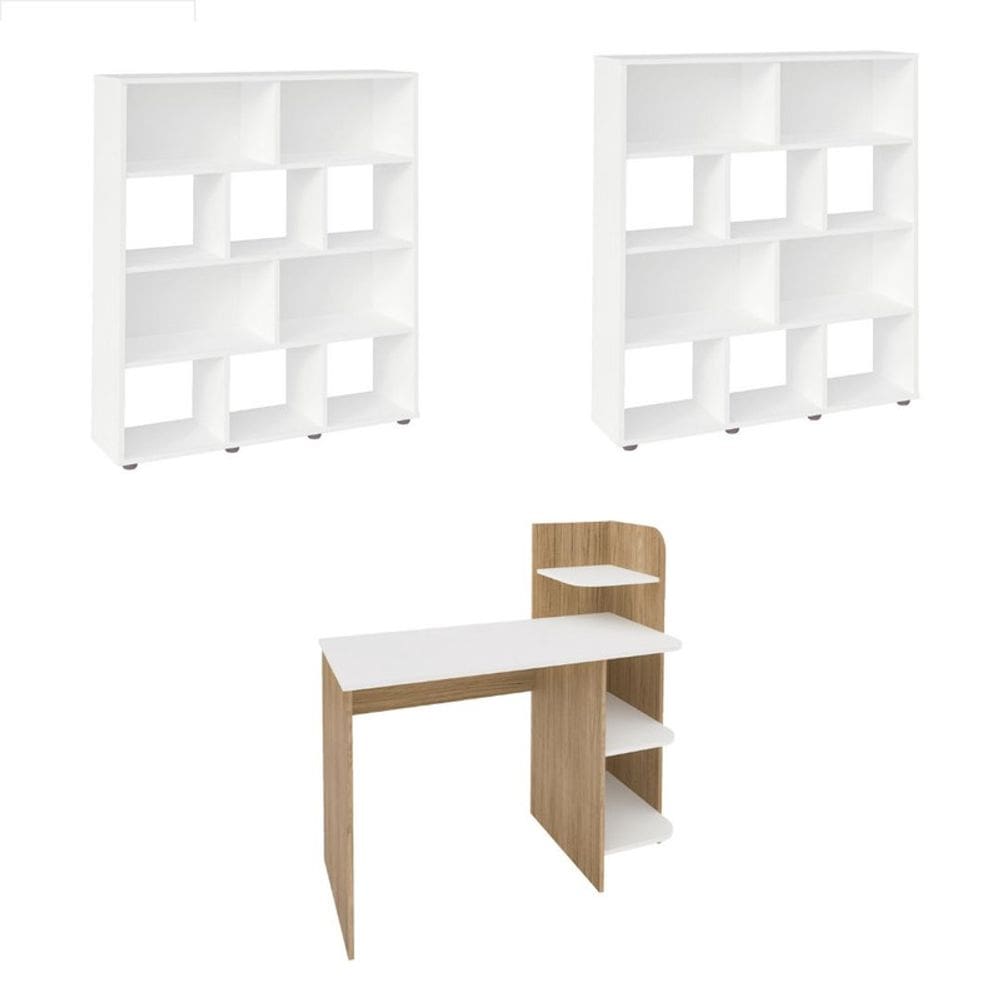 Conjunto Sala de Estar: Escrivaninha Link + Estante Book