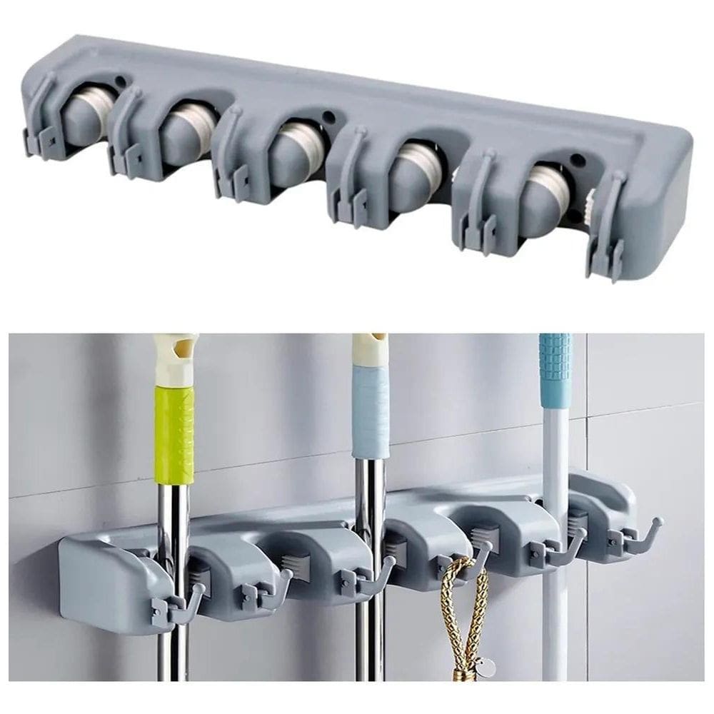 2X Suporte Multiuso Porta Vassoura Lavanderia Funcional Cabo