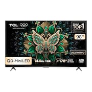 Smart TV TCL 98 Polegadas QLED Mini LED Matte 4K C6K WiFi Bluetooth Google TV 144Hz VRR HDR10+ 98C6K