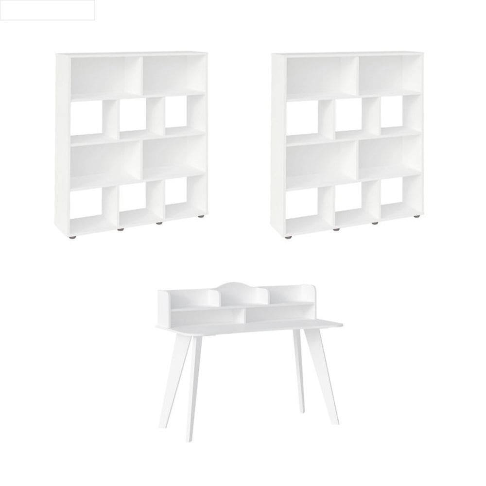 Conjunto Sala de Estar: Escrivaninha Sofia + 2 Estante Book