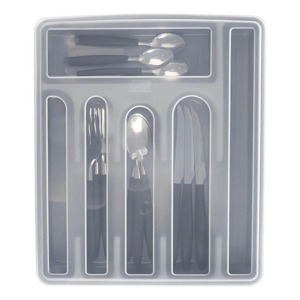 2X Porta Talher 6 Divisórias Rainha Com Tampa Organizador De