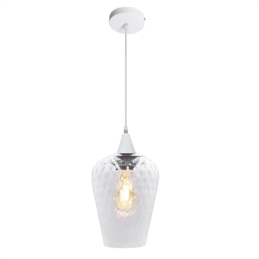 Pendente Monalisa G Boreal Transparente E27 Bivolt Branco