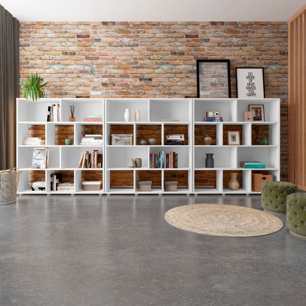 Conjunto Sala de Estar: 3 Estantes Book 3466