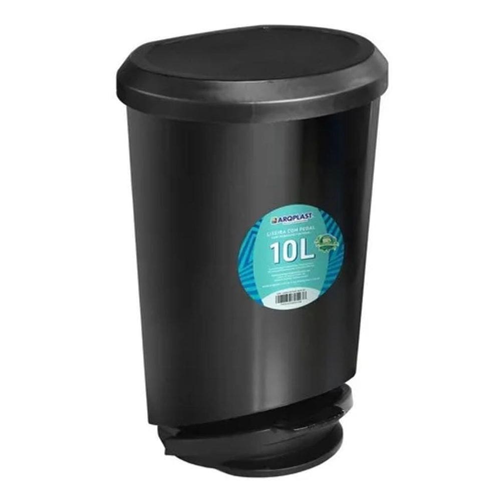 10X Lixeira Cesto De Lixo Plástico 10Litros Com Tampa Pedal