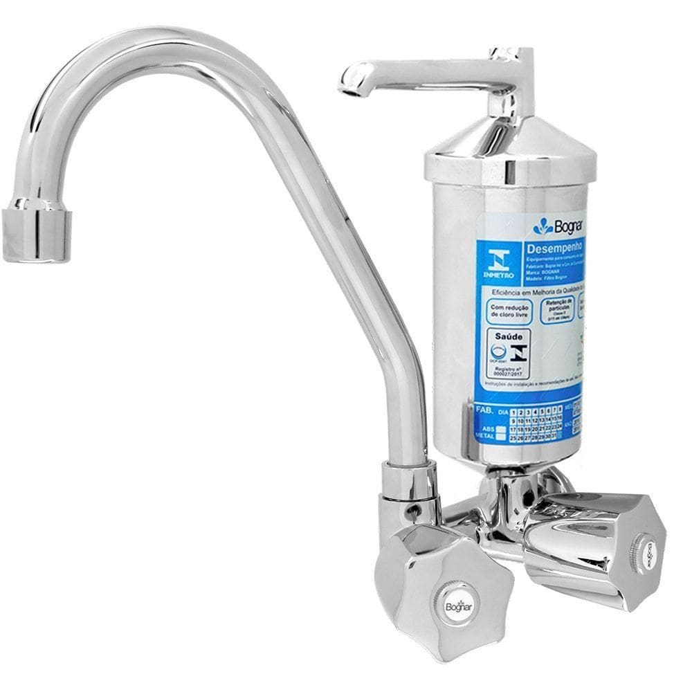 Torneira Copo Metal Cozinha Purificador Filtro Móvel Parede