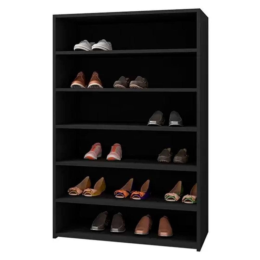 Sapateira Para Quarto 5 Prateleiras Lais Ajl Móveis Preto