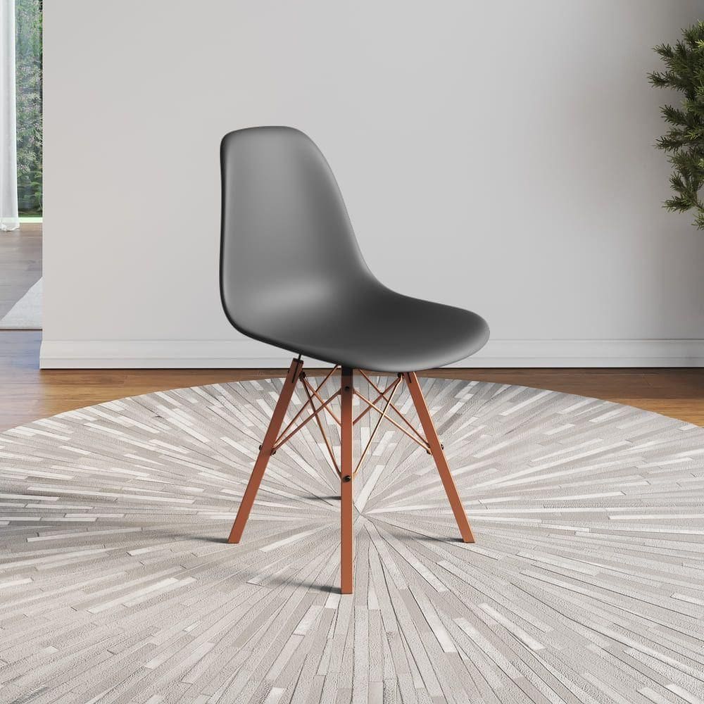 Cadeira Eames Estilo Moderno Em Ferro Cobre Com Assento Cinza