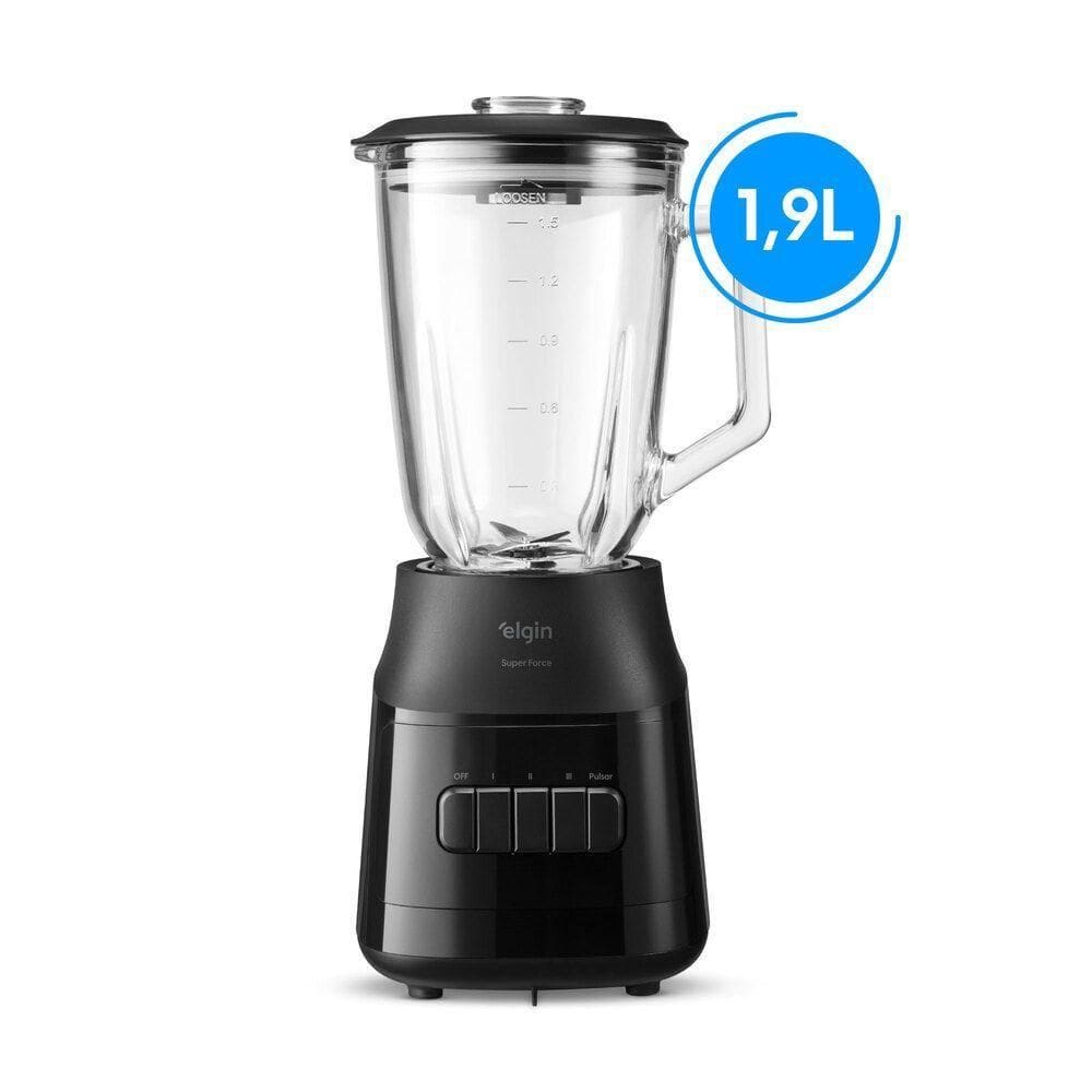 Liquidificador Super Force 1,9L 900W Preto e Jarra de Vidro 220V
