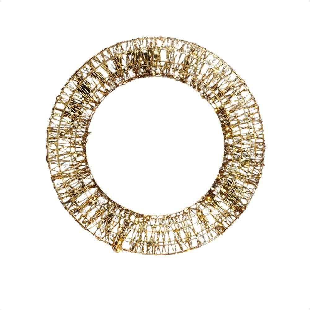 Guirlanda Iluminada Led 38cm Fita Dourada Bivolt Taschibra