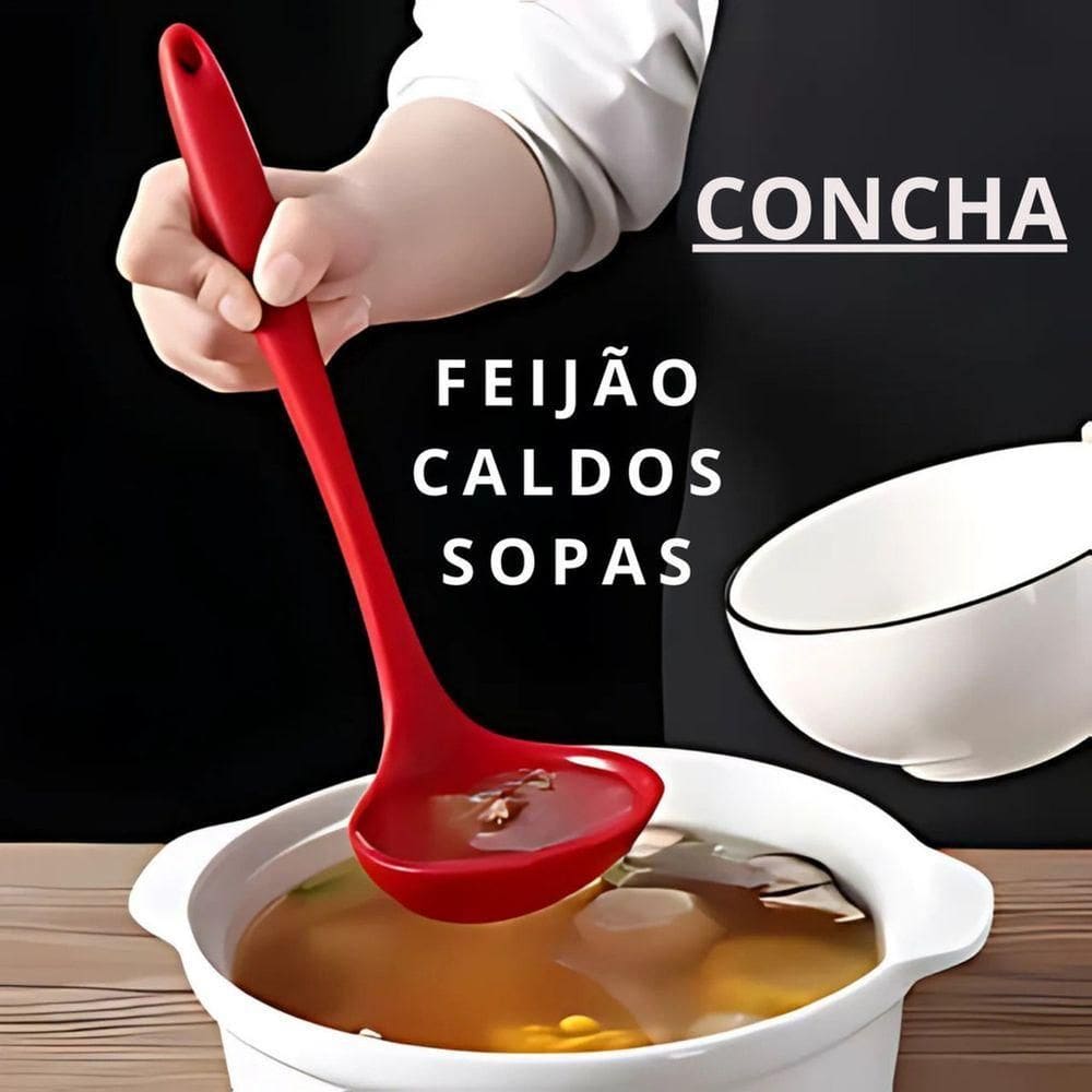 Concha De Silicone Feijão, Caldo, Sopa 28,5cm - Preta