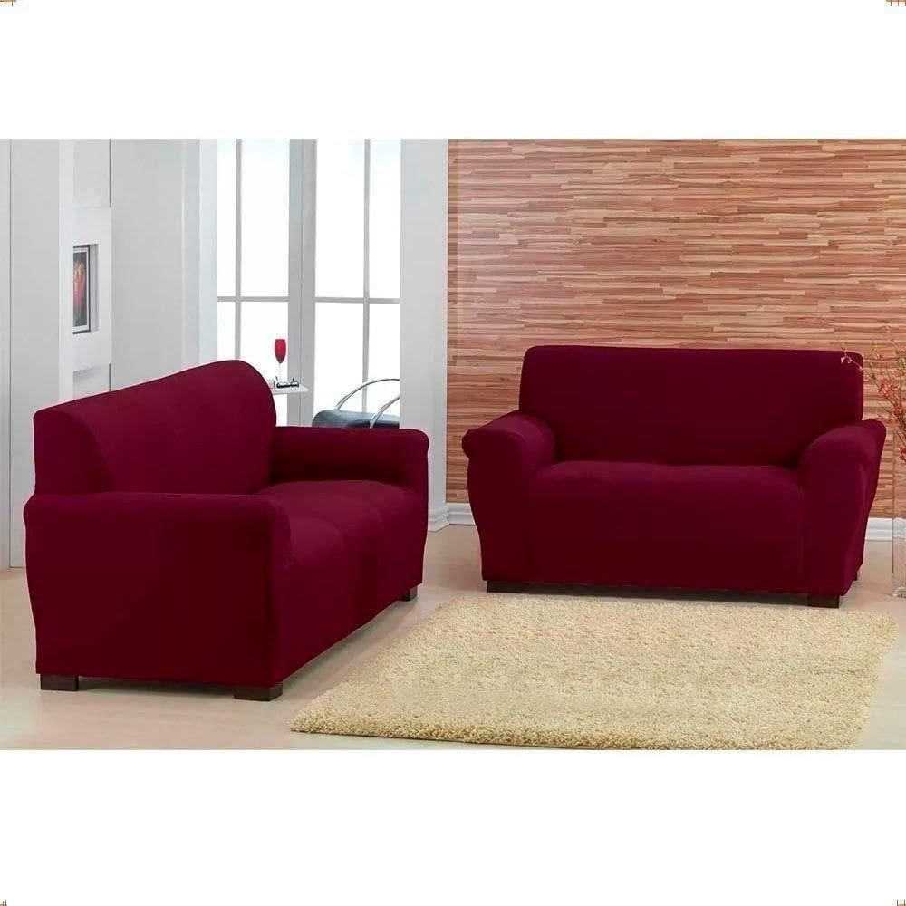 Capa Para Sofá 2 E 3 Lugares De Malha New City Vinho Sultan