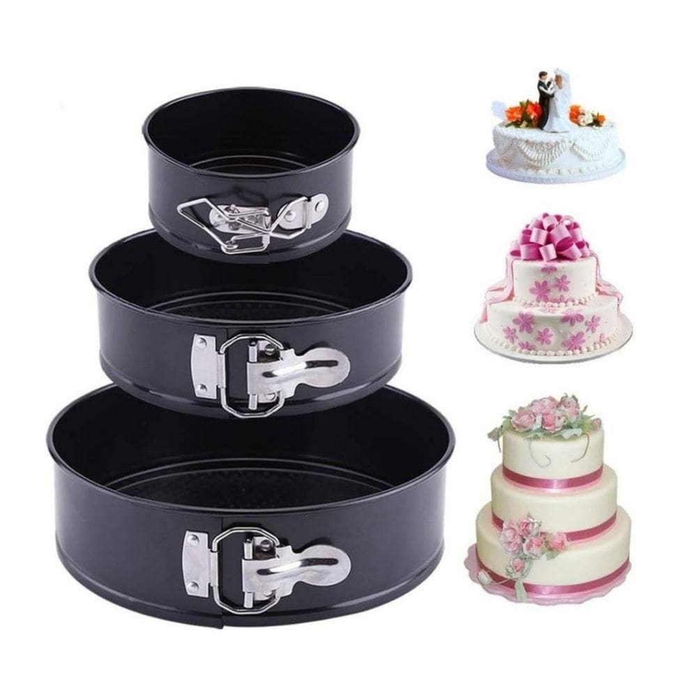 Formas Com Fundo Removível Kit 3 Formas Antiaderente Para Torta Bolo