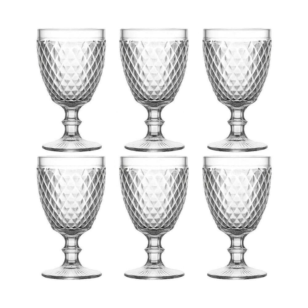 Kit 06 Copos De Vidro Bico De Abacaxi Conjunto