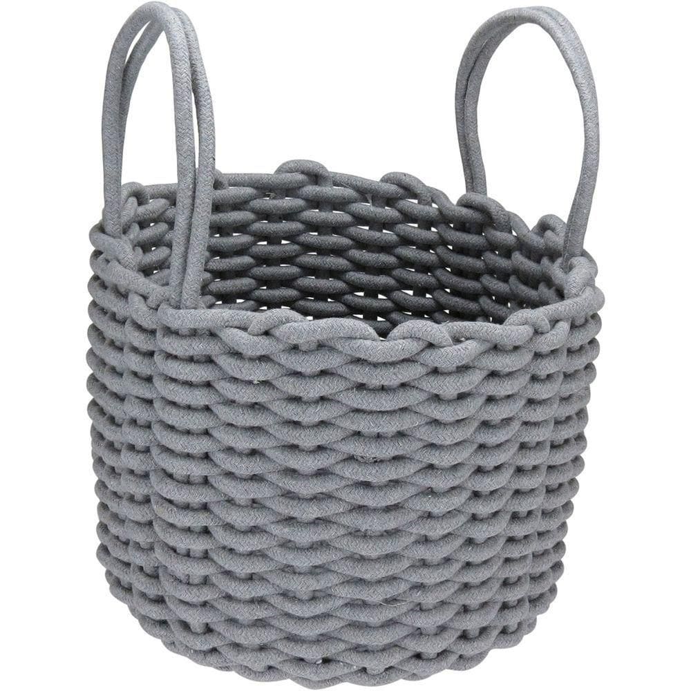 Cesta Organizadora Decorativa Home&co Tecido 22x28cm Cinza