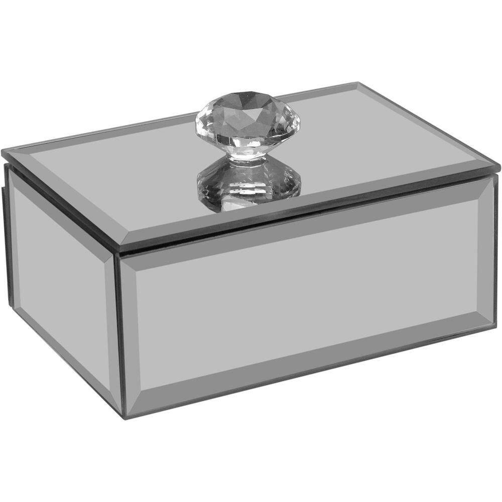 Porta Joias Caixa Organizadora Mdf Cinza Espelhado