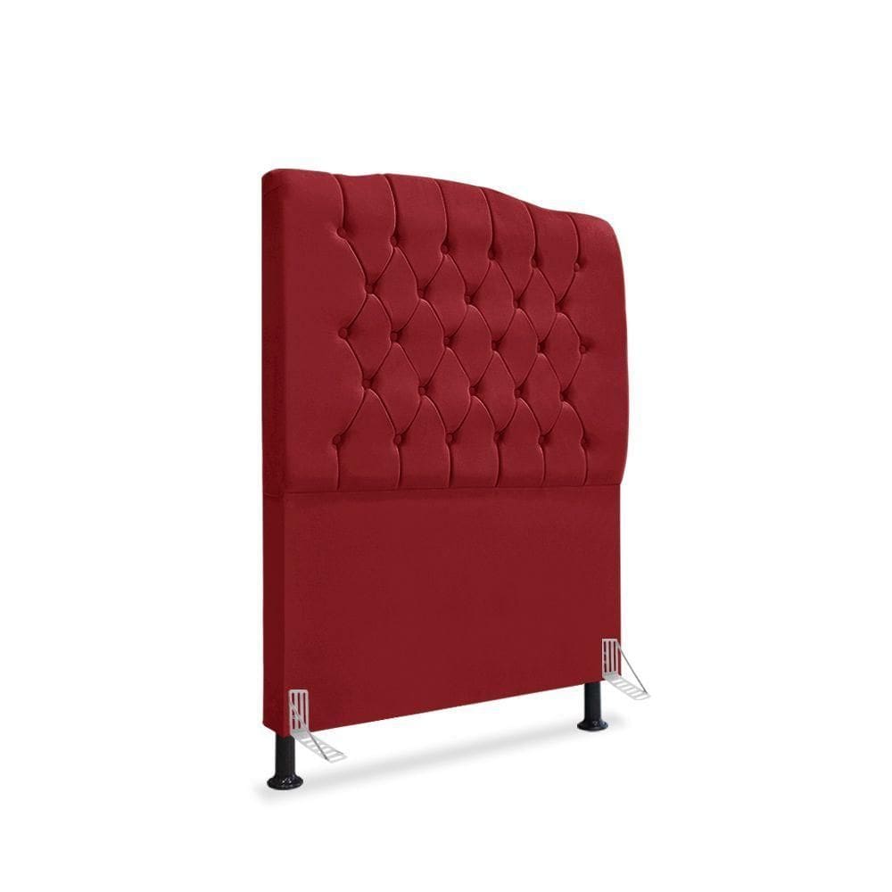Cabeceira De Cama Box Solteiro 90 Cm Dunas - Veludo Vermelho