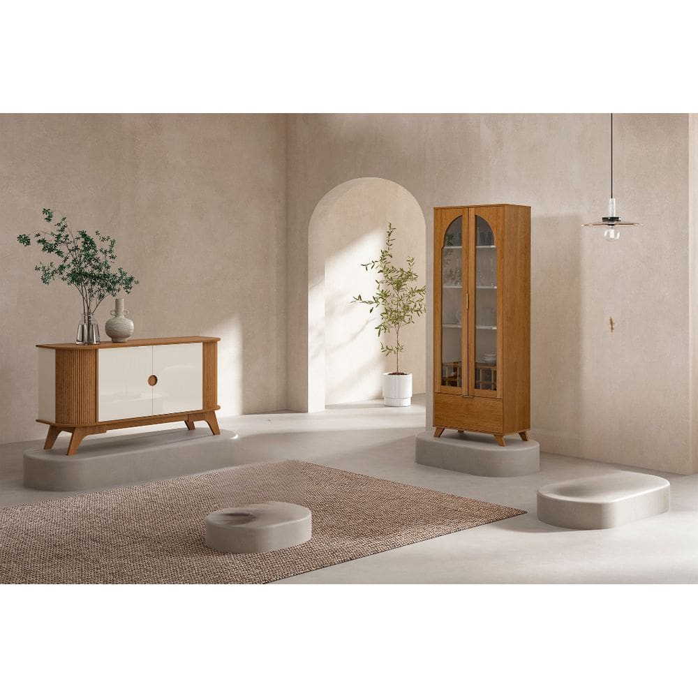 Conjunto Sala de Estar: Buffet Vivaldi + Cristaleira Murano