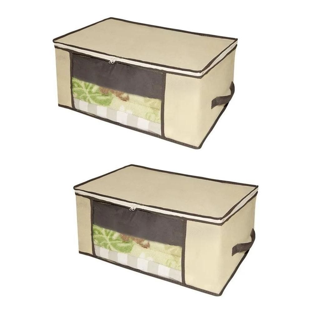 2X 2 Caixa Organizadora Guarda Roupa Edredom Cobertor 45X45X
