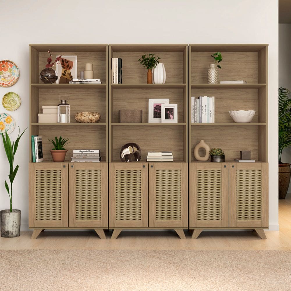 Conjunto Sala de Estar: 3 Estantes Trama 4709