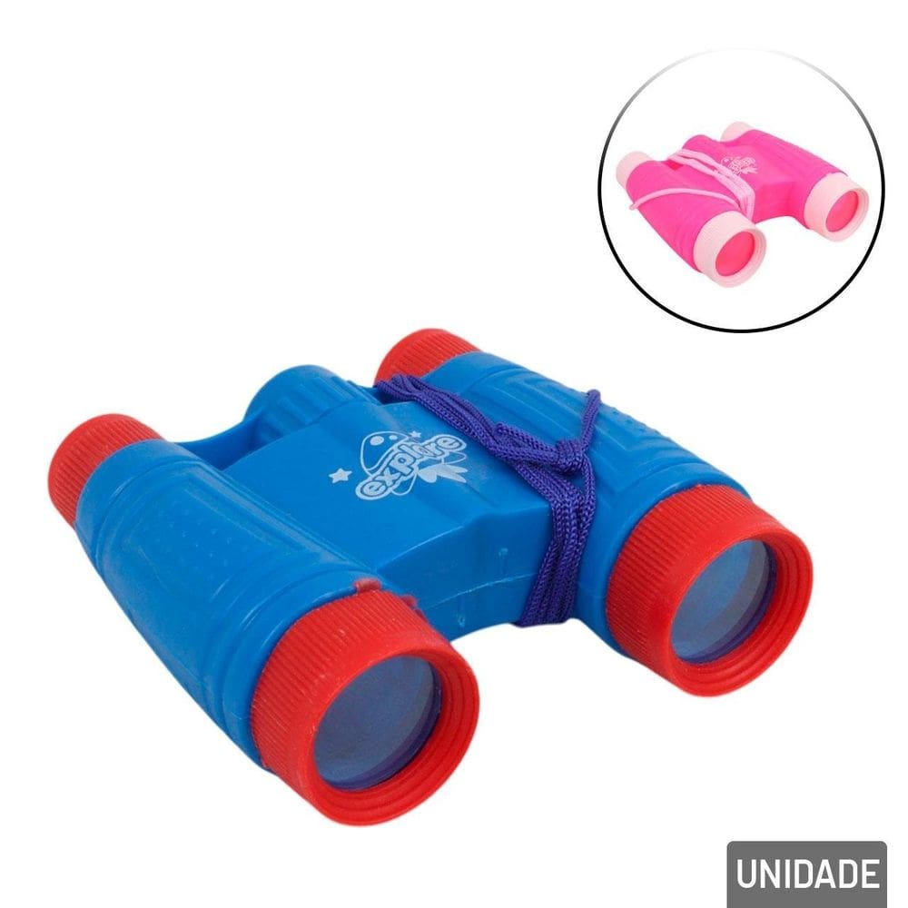 Binóculos de Plástico Infantil 11cm Color - Tudo em Caixa