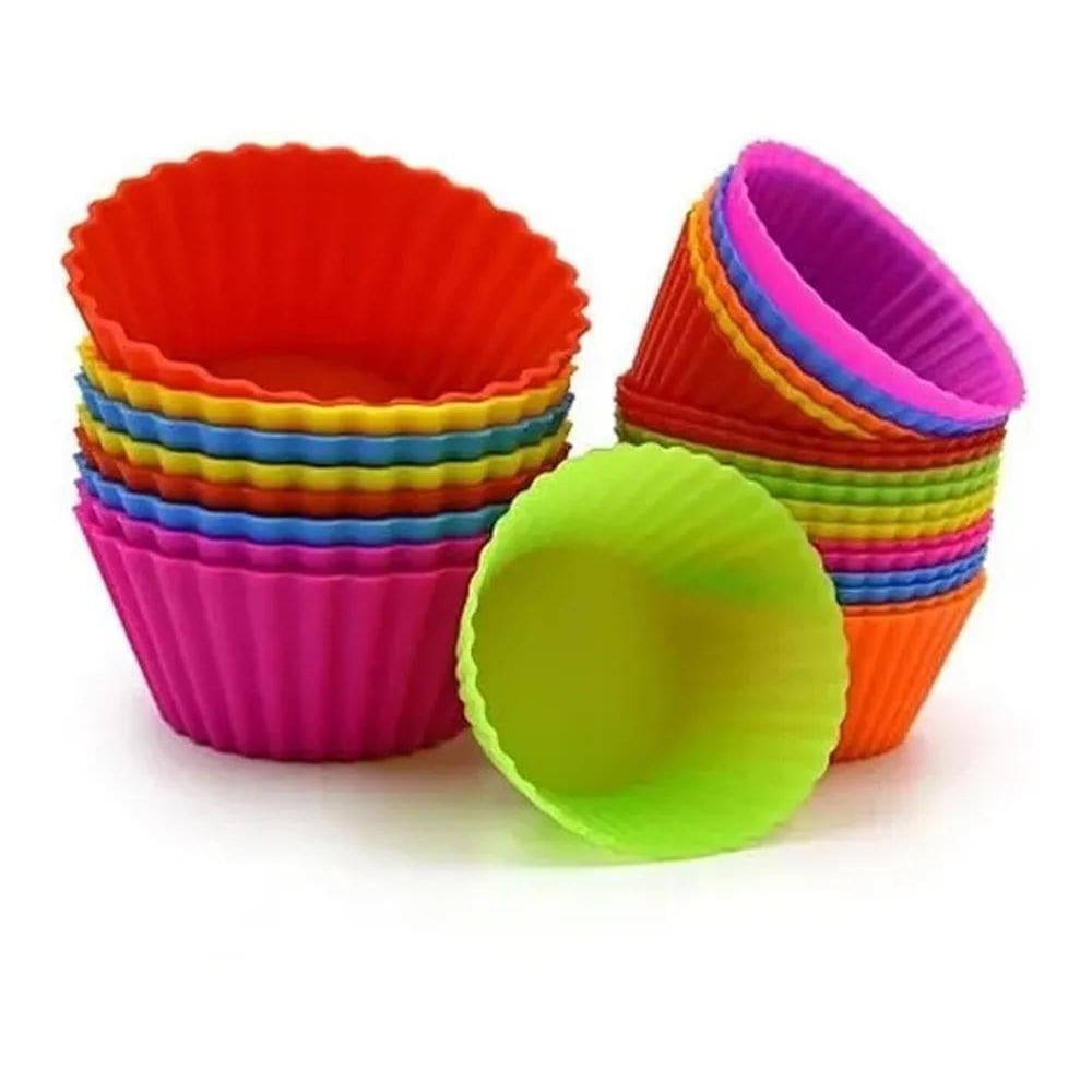 2X Forma Silicone Cupcake Pão De Queijo Empada Bpa-Free 10 U