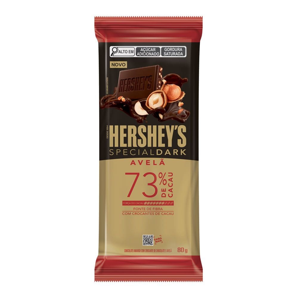 Chocolate Hershey`s Special Dark Avelã 73% de Cacau 80g