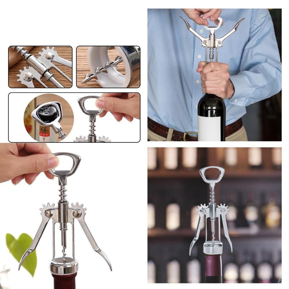 Abridor De Vinho E Cerveja Multiuso Saca Rolhas Bebidas Aço
