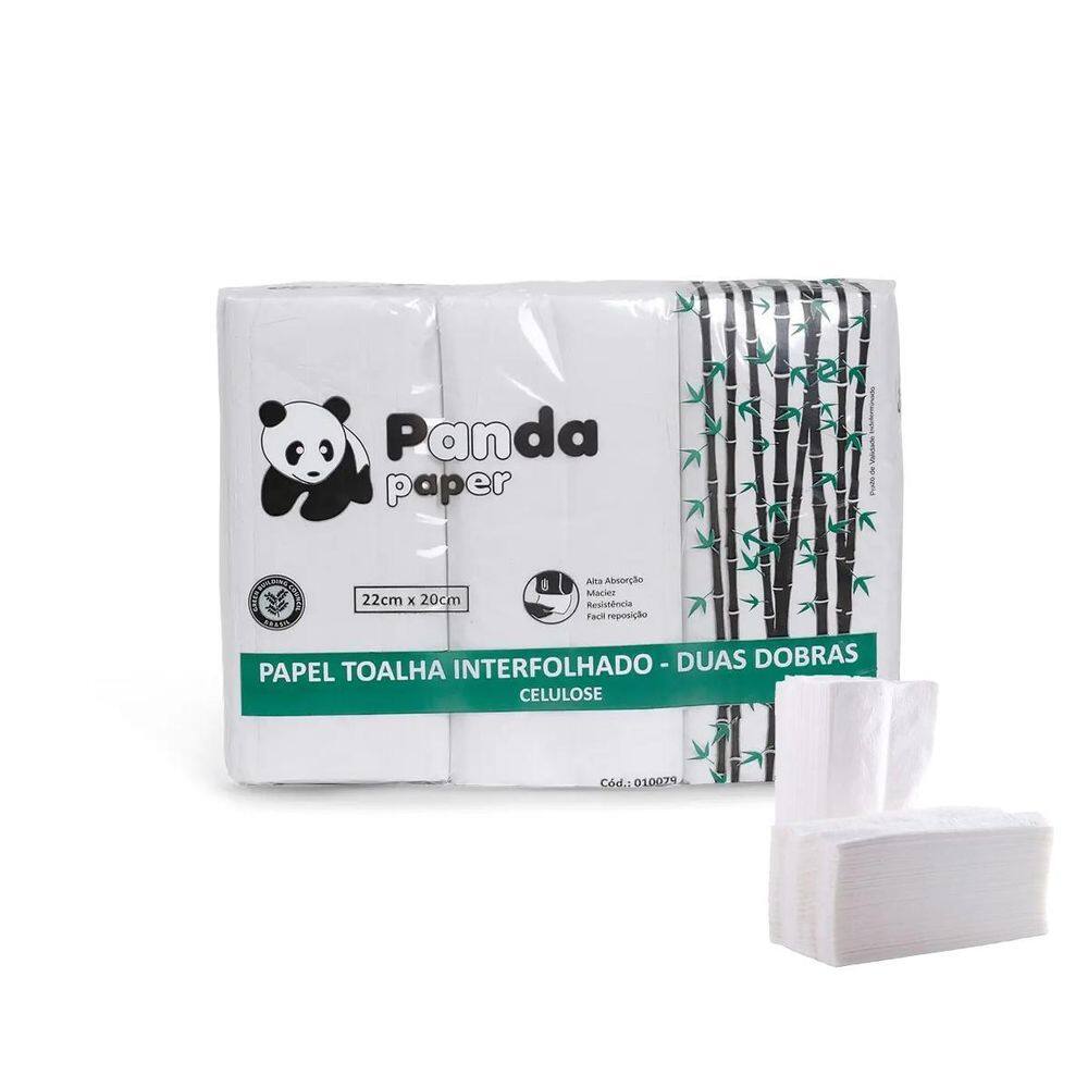 Papel Toalha Panda Interfolha 2 Dobras 19X20Cm