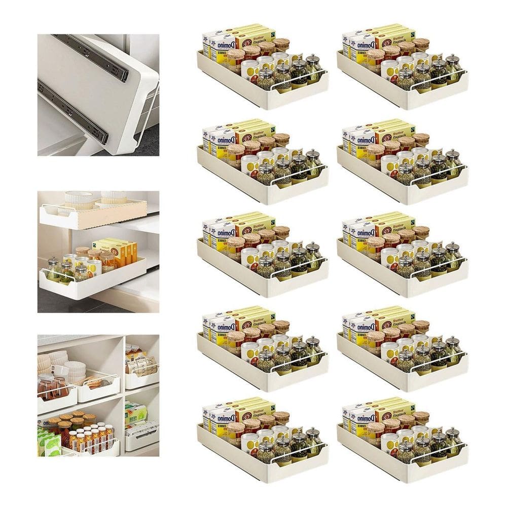 10Und Gaveta Organizador Armário Cozinha Deslizante Embutido