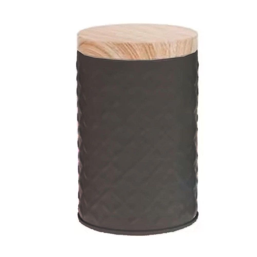 Lata Biscoito Bala Organizador Decorativo Metal Preto