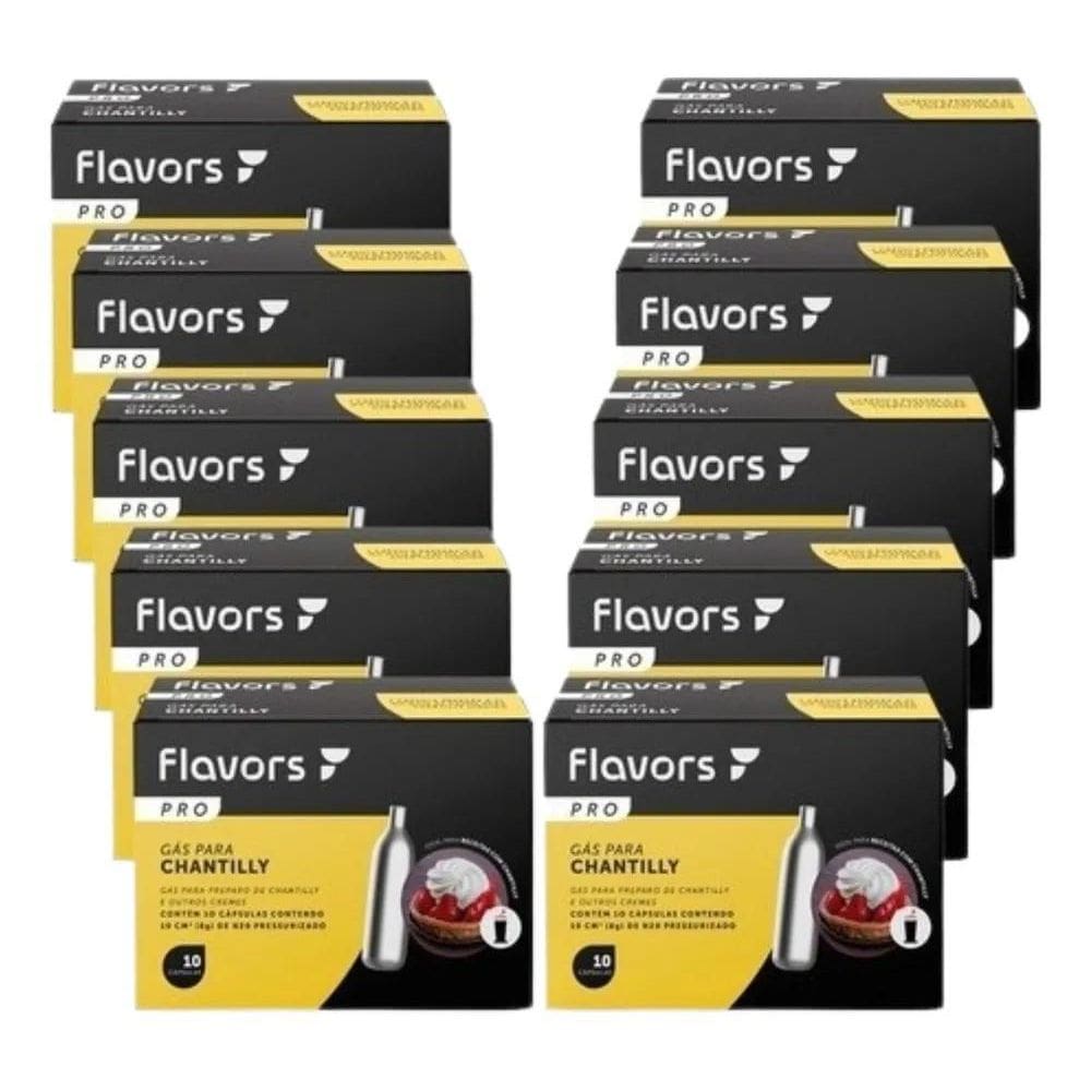 2X Cápsula Gás Para Chantilly Sifão 100 Ampolas Kit 10 Caixa