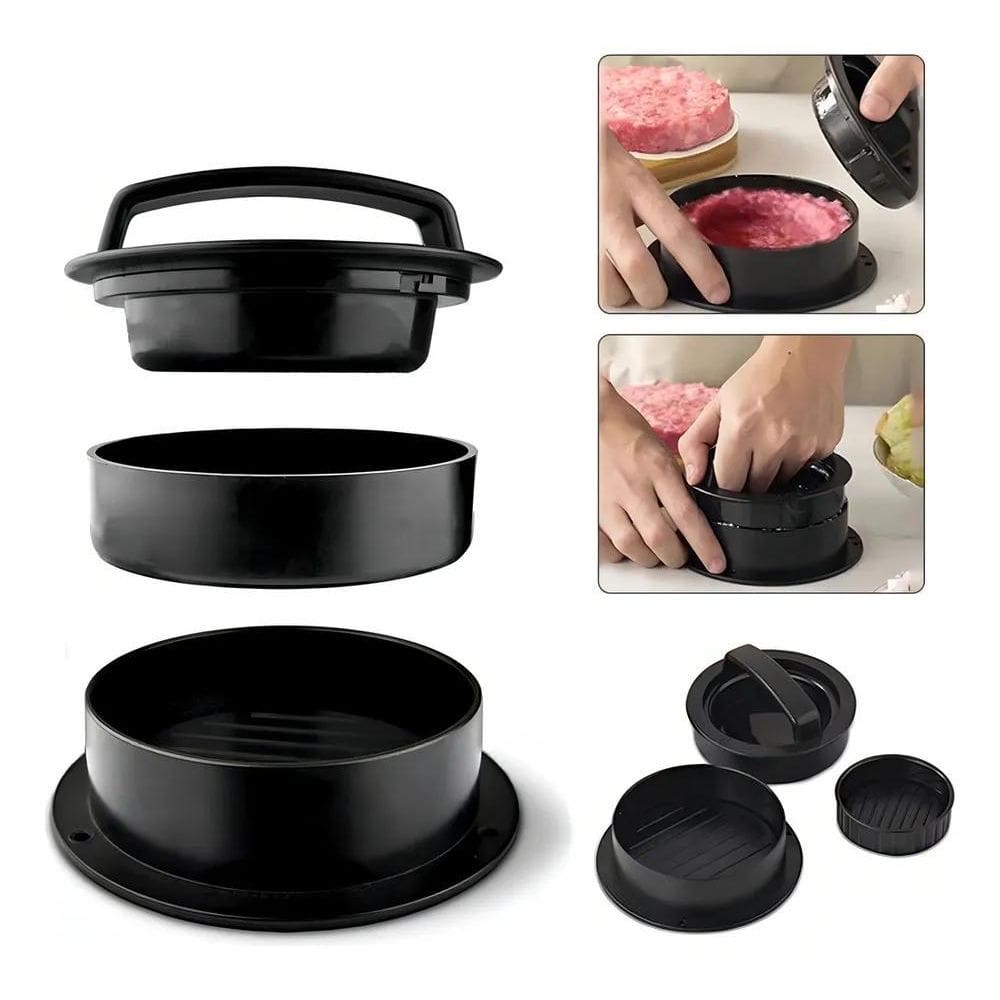 2X Molde Forma Para Fazer Hambúrguer Grande Pequeno E Rechea