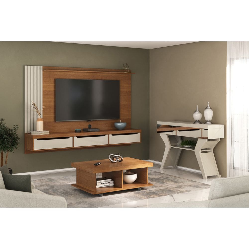 Conjunto Sala de Estar: Aparador + Painel + Mesa de Centro