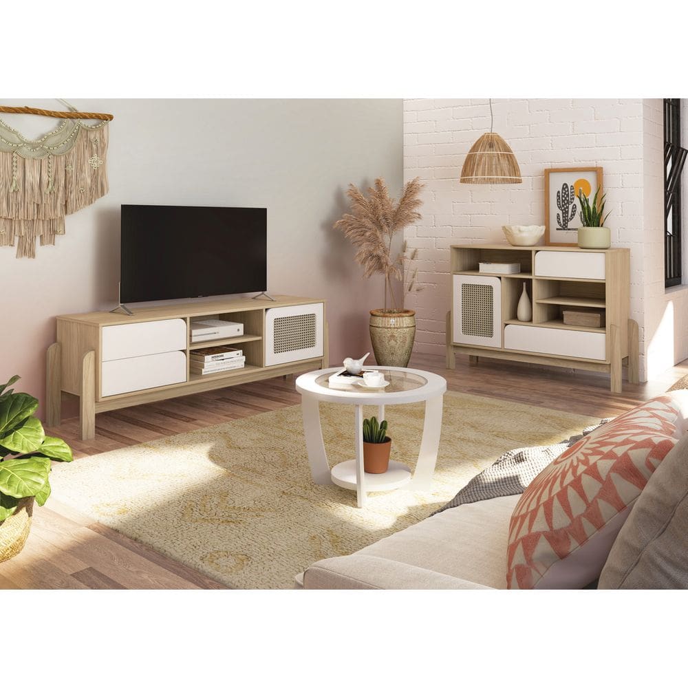 Conjunto Sala de Estar: Buffet + Rack + Mesa de Centro