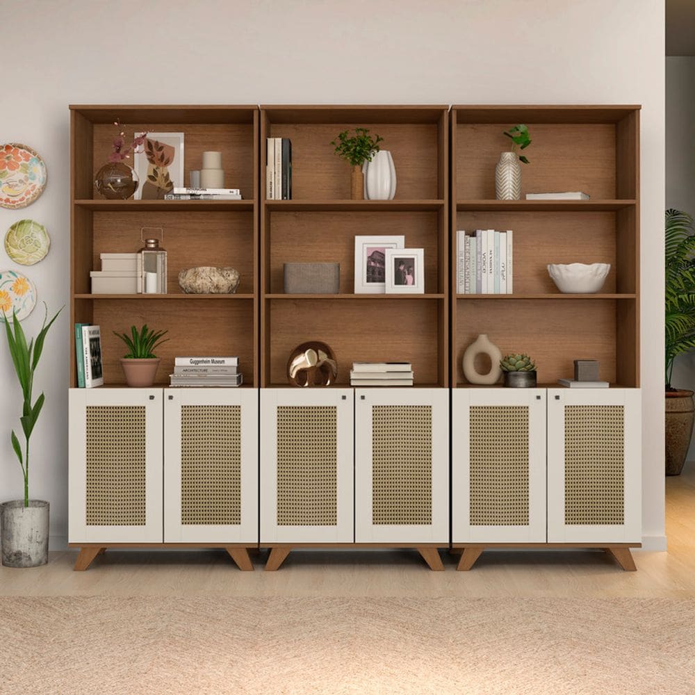 Conjunto Sala de Estar: 3 Estantes Trama 4708