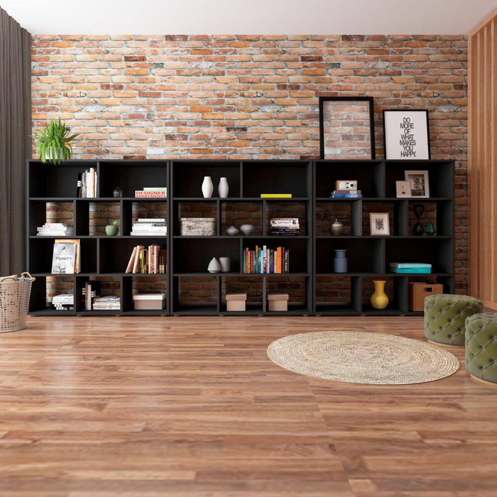 Conjunto Sala de Estar: 3 Estantes Book 4054