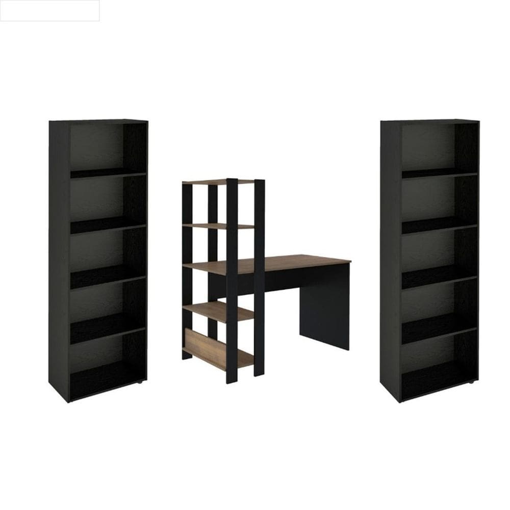 Conjunto Sala de Estar: Escrivaninha Match + 2 Estante Multy