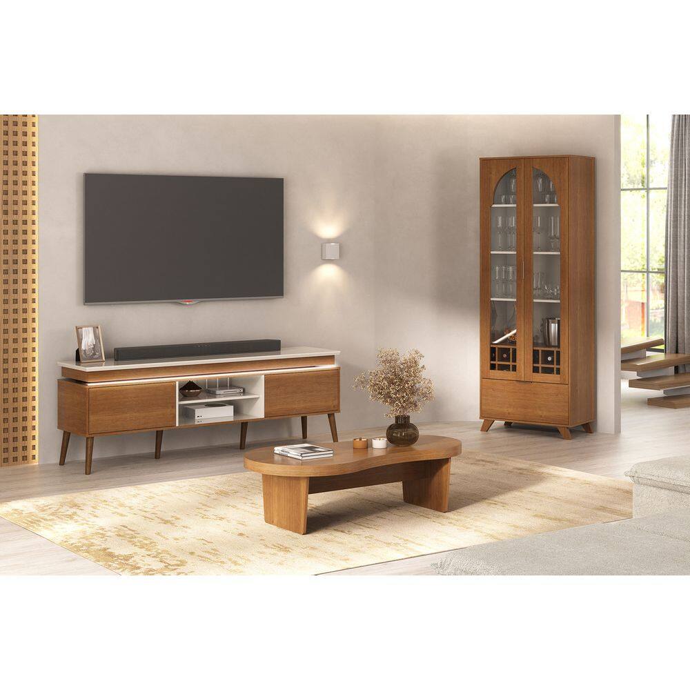 Conjunto Sala de Estar: Rack + Cristaleira + Mesa de Centro