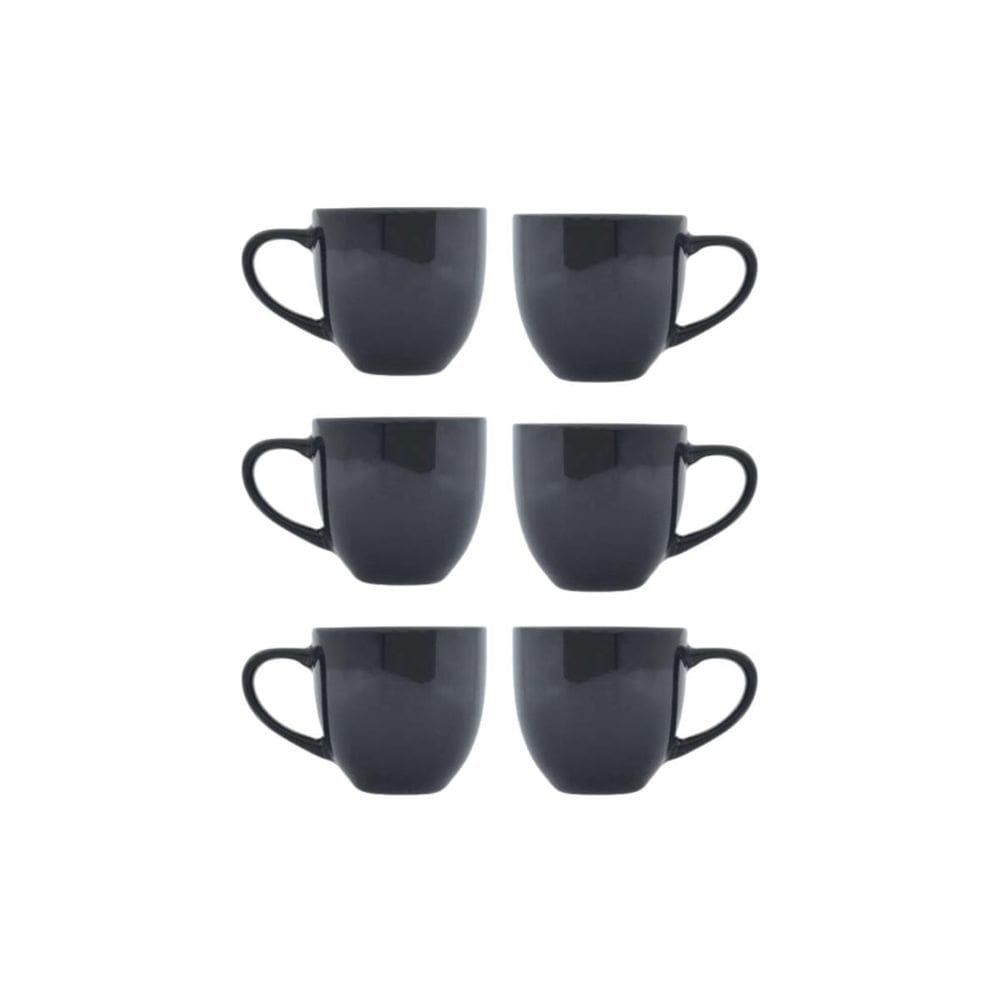 Kit 6 Xicara De Cha Ceramica 170Ml Preta