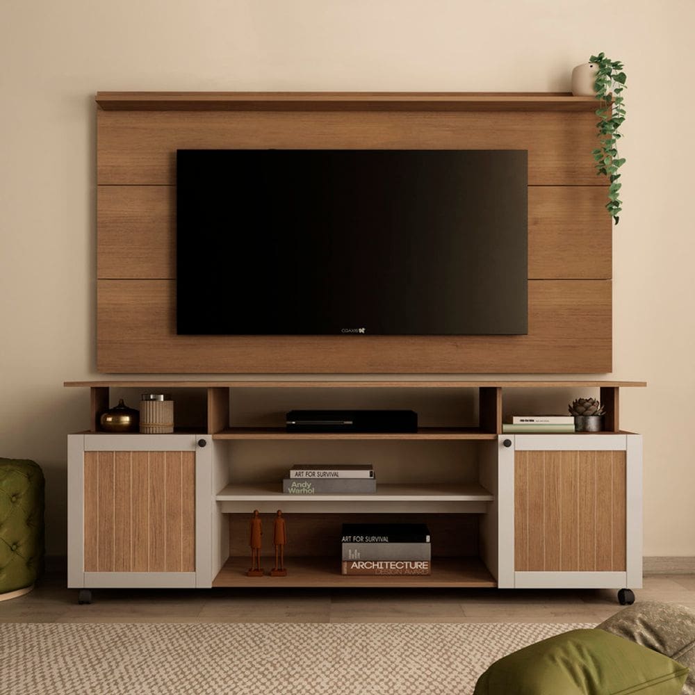 Conjunto Sala de Estar: Rack Ipanema 4698 + Painel Slim 4744